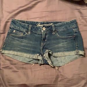 American Eagle dark wash denim shorts